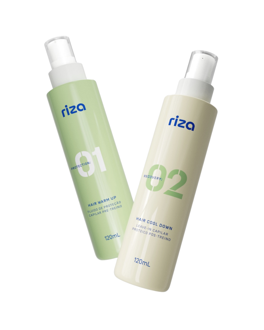kit hair warm up + cool down | pré e pós-treino capilar
